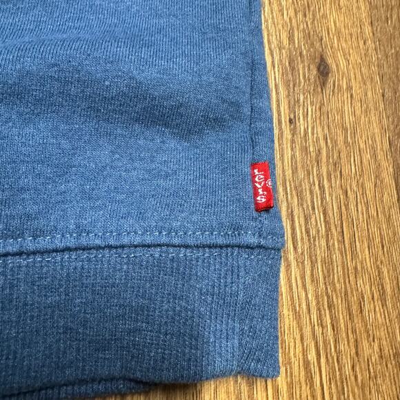 Levis Baby Boys Blue Red Logo Sweatshirt Size 24M Toddler Soft Snap Neck - Picture 4 of 7
